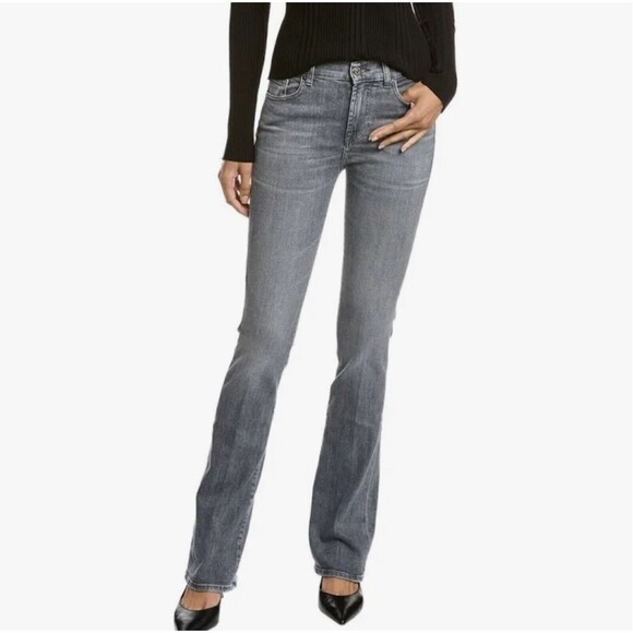 7 For All Mankind Jeans Women Size 30 Charcoal Italian Fabric Classic Bootcut - Picture 4 of 12